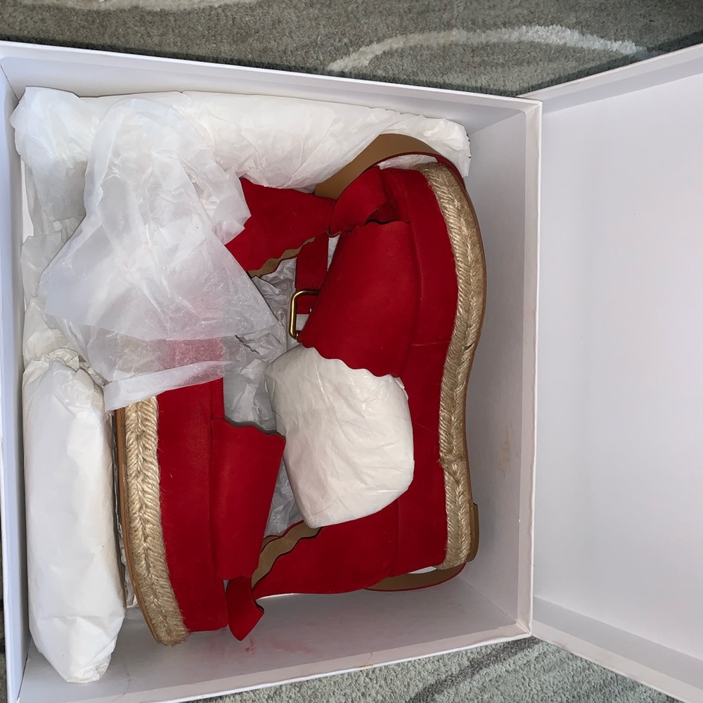 chloe size 39 (9) red espadrilles